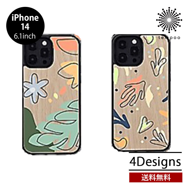 Rakuten - 送料無料 メール便 iPhone 14 6.1 Man&Wood 天然木ケース アイホン アイフォン ケース 人気 大人 おしゃれ レディース メンズ ナチュラル おしゃれ 個性的 天然木 木製 木材 木 花 マンアンドウッド 2022 new tempoo