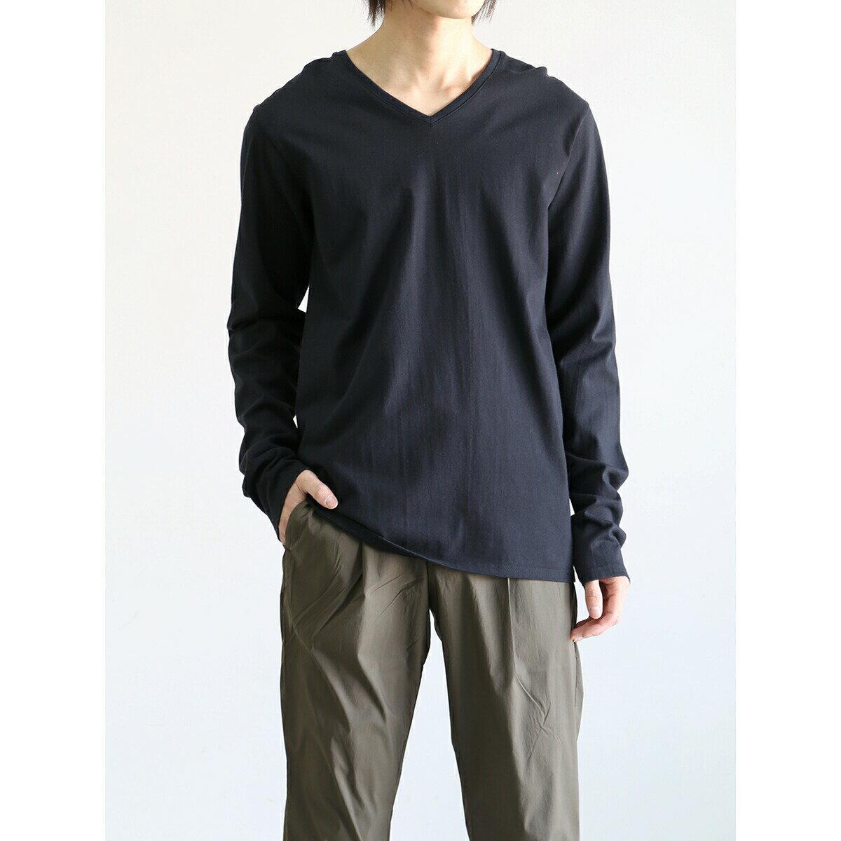 セール商品 30 OFF 送料無料 トップス wjk ダブルジェイケイ standard jersey V neck L/S / ブラック 返品交換不可