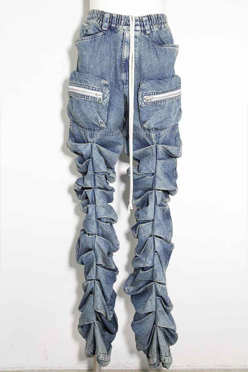 セール商品 30%OFF 送料無料 ボトムス A.F ARTEFACT エーエフ アーティファクト デニム"モンスタータック"フレアバギーパンツ / Denim Tuck Flare Baggy Pants / インディゴ / ag-10031-1 返品交換不可