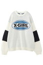 セール商品 30%OFF トップス X-girl エックスガール BICOLOR OVAL LOGO JACQUARD KNIT TOP / ホワイト 返品交換不可(4)
