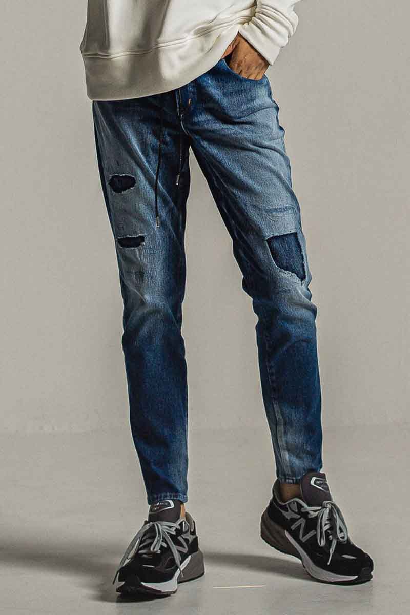 送料無料 ボトムス RESOUND CLOTHING リサウンドクロージング MICK DENIM JERSEY / インディゴユーズド 返品交換不可
