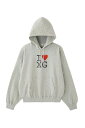送料無料トップス X-girl エックスガール I LOVE XG LOGO SWEAT HOODIE / アッシュ 返品交換不可(4)