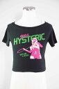 送料無料 トップス HYSTERIC GLAMOUR ヒステリックグラマー WHIP LASH ショート丈Tシャツ / ブラック 返品交換不可