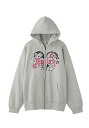 トップス X-girl エックスガール TRIBAL HEART ZIP UP SWEAT HOODIE /アッシュ / 返品交換不可