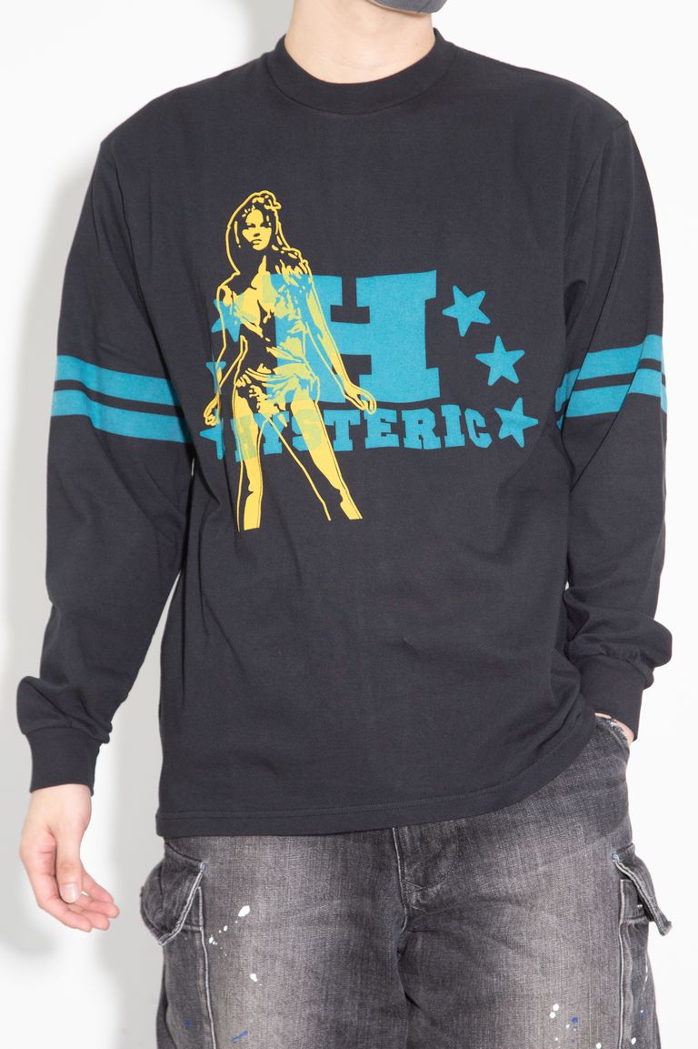 Collaboration - 送料無料 トップス HYSTERIC GLAMOUR H STARS Tシャツ / ブラック 返品交換不可