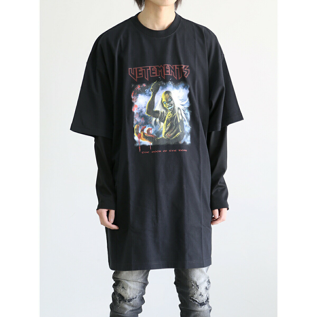 뾦 30%OFF ̵ ȥåץ VETEMENTS ȥ BLOODY LOGO HEAVY METAL T-SHIRT / ֥å ʸԲ