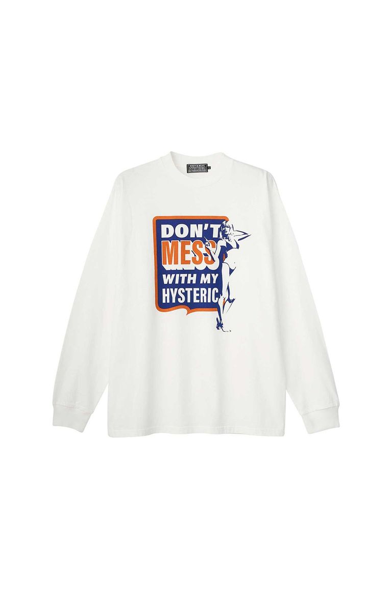 送料無料 トップス HYSTERIC GLAMOUR ヒステリックグラマーDON’T MESS Tシャツ / ホワイト　返品交換不可