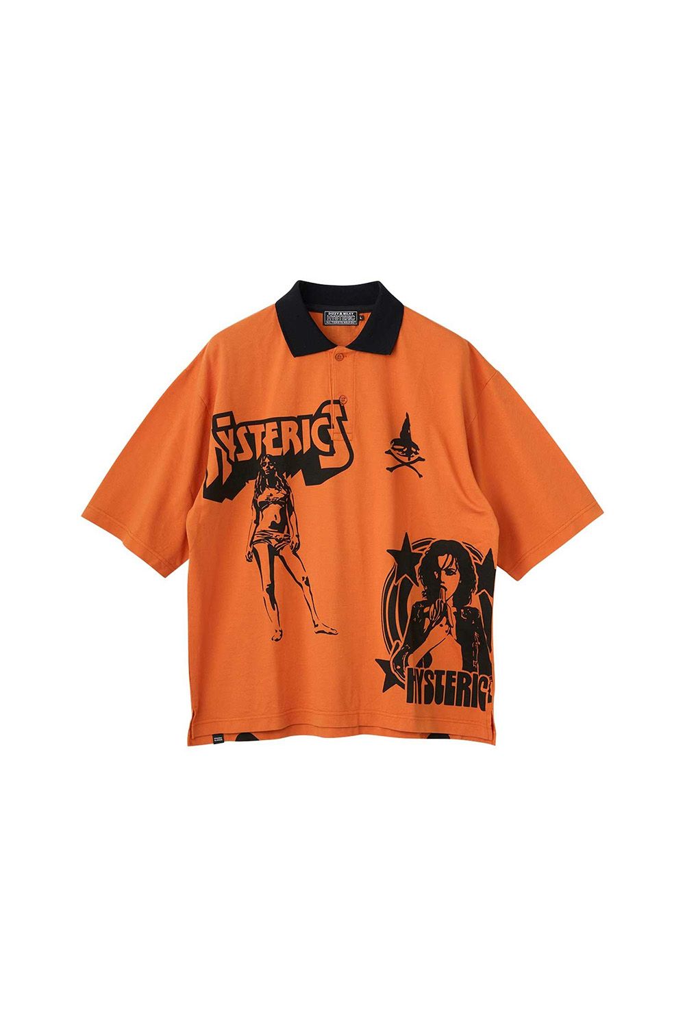 Rakuten - 送料無料 トップス HYSTERIC GLAMOUR ヒステリックグラマー METAL GUID ポロシャツ / オレンジ 返品交換不可