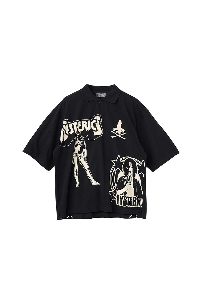 Rakuten - 送料無料 トップス HYSTERIC GLAMOUR ヒステリックグラマー METAL GUID ポロシャツ / ブラック 返品交換不可