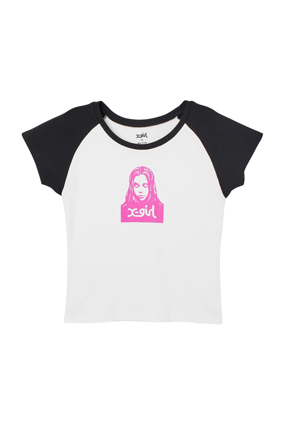 Rakuten - 送料無料トップス X-girl エックスガール FACE RAGLAN S/S BABY TEE / ホワイト 返品交換不可