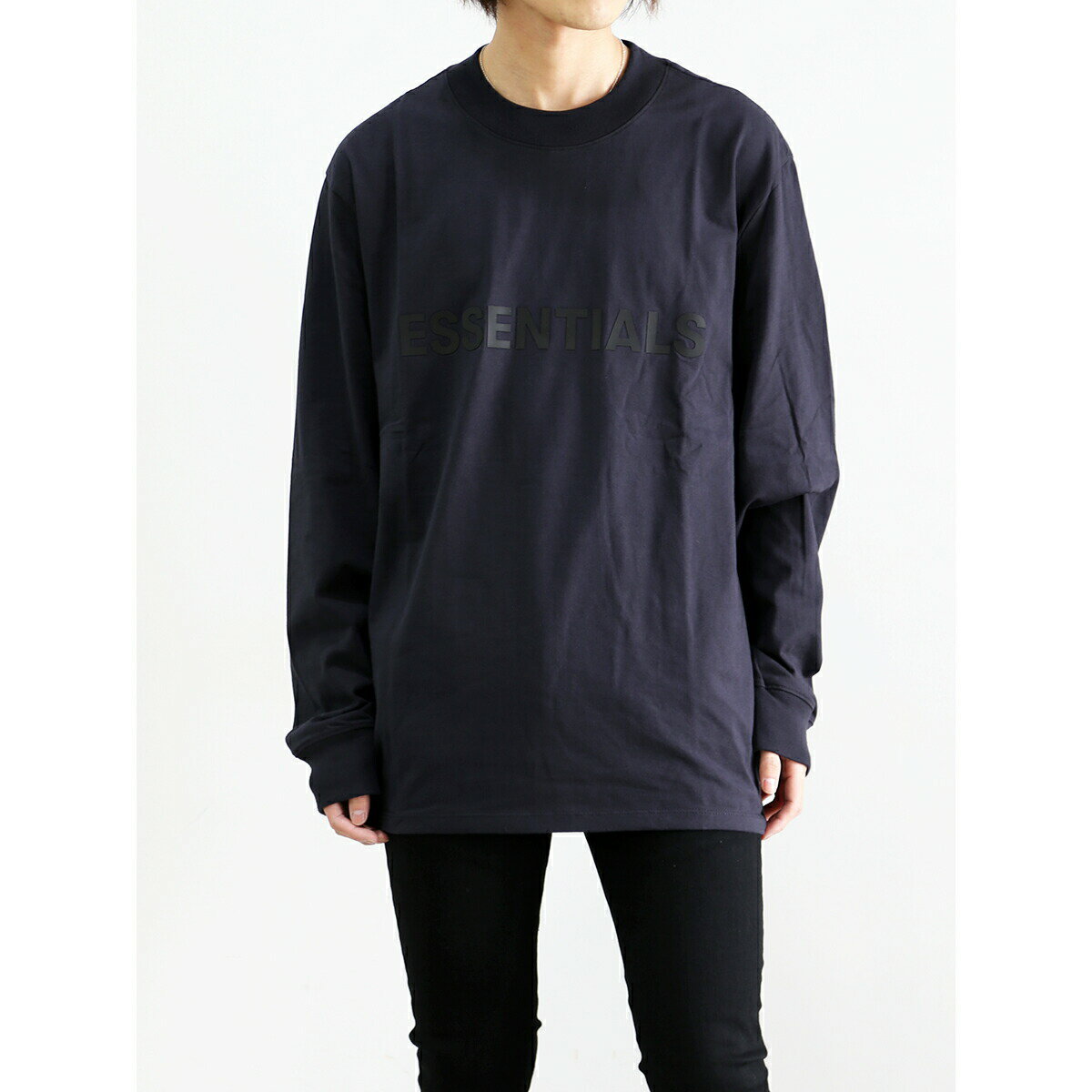 Rakuten - セール商品 30%OFF 送料無料 トップス FEAR OF GOD FOG ESSENTIALS フィアオブゴッド エッセンシャルズ FRONT LOGO L/S TEE ネイビー 返品交換不可