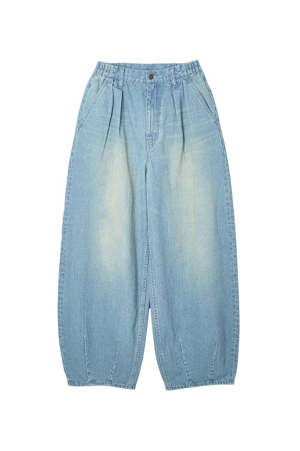 送料無料トップス X-girl エックスガール TUCK WIDE LEG DENIM PANTS / ライトインディゴ