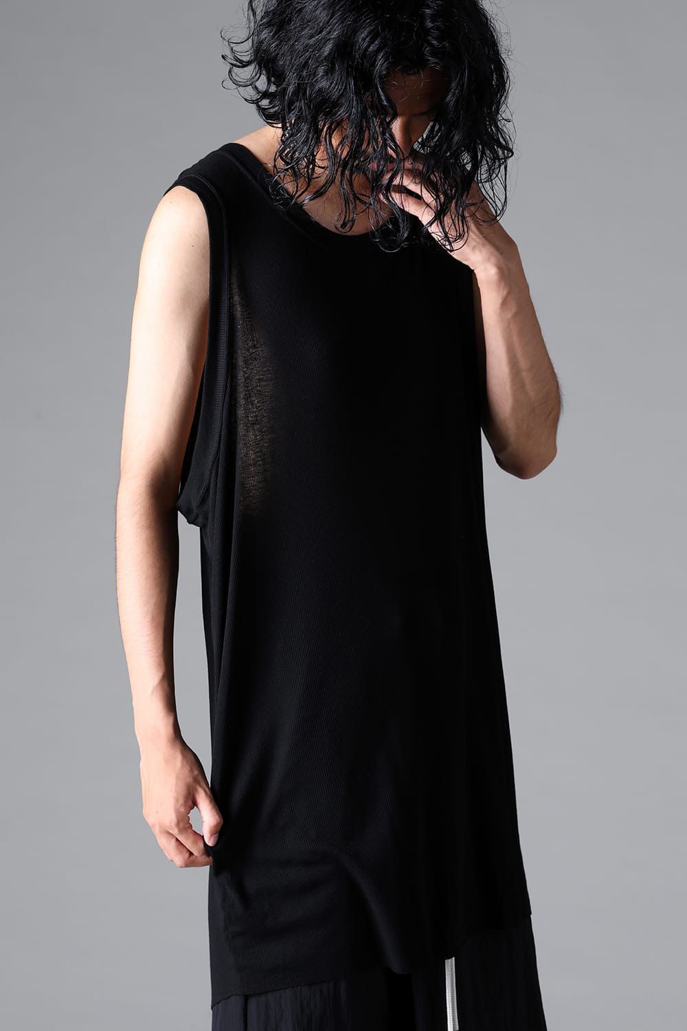 予約商品　送料無料 トップス A.F ARTEFACT エーエフ アーティファクト RIB LONG TANK TOP / ブラック 返品交換不可