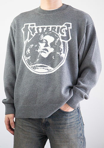 送料無料 トップス HYSTERIC GLAMOUR ヒステリックグラマー ENDLESS ROCK編込 セーター / トップグレー 返品交換不可