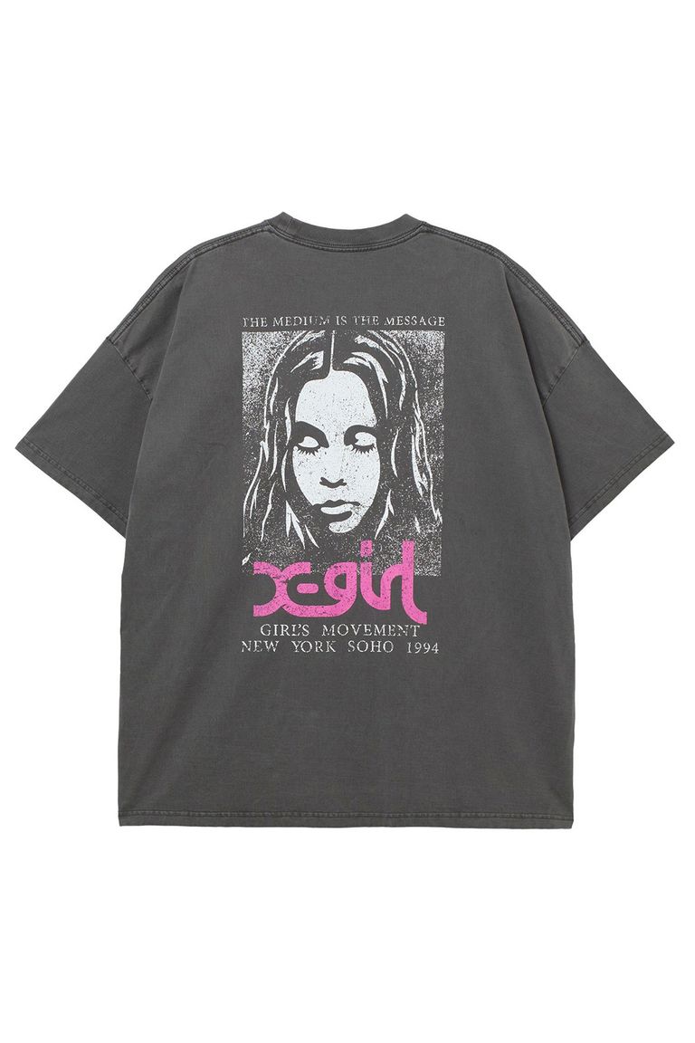 樂天商城 - 送料無料トップス X-girl エックスガール［ラスト1点 サイズS］FADED FACE S/S BIG TEE DRESS /ブラック 返品交換不可