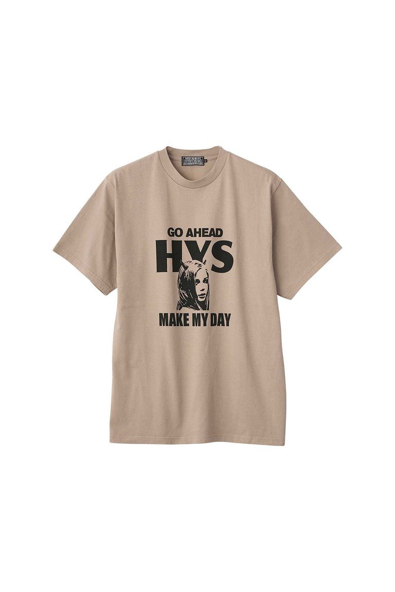 送料無料 トップス HYSTERIC GLAMOUR ヒステリックグラマー MAKE MY DAY Tシャツ / ベージュ 返品交換不可