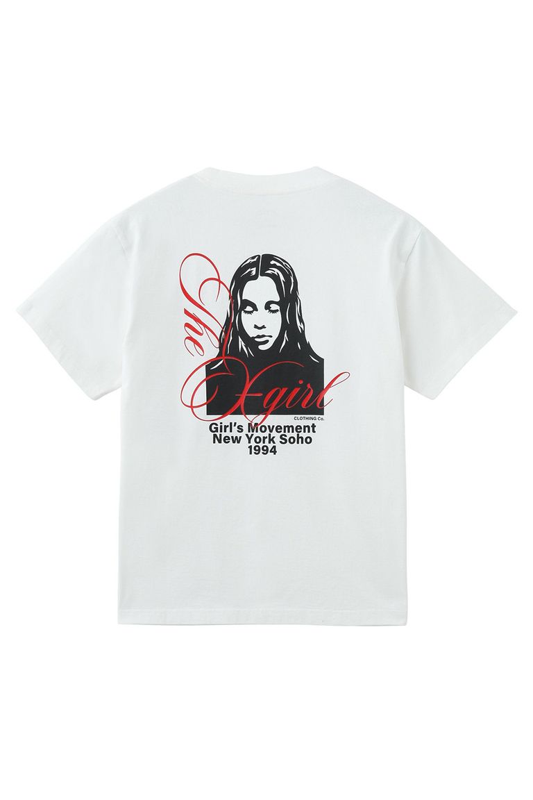 Rakuten - 送料無料トップス X-girl エックスガール CURSIVE SCRIPT LOGO AND FACE S/S TEE / ホワイト 返品交換不可