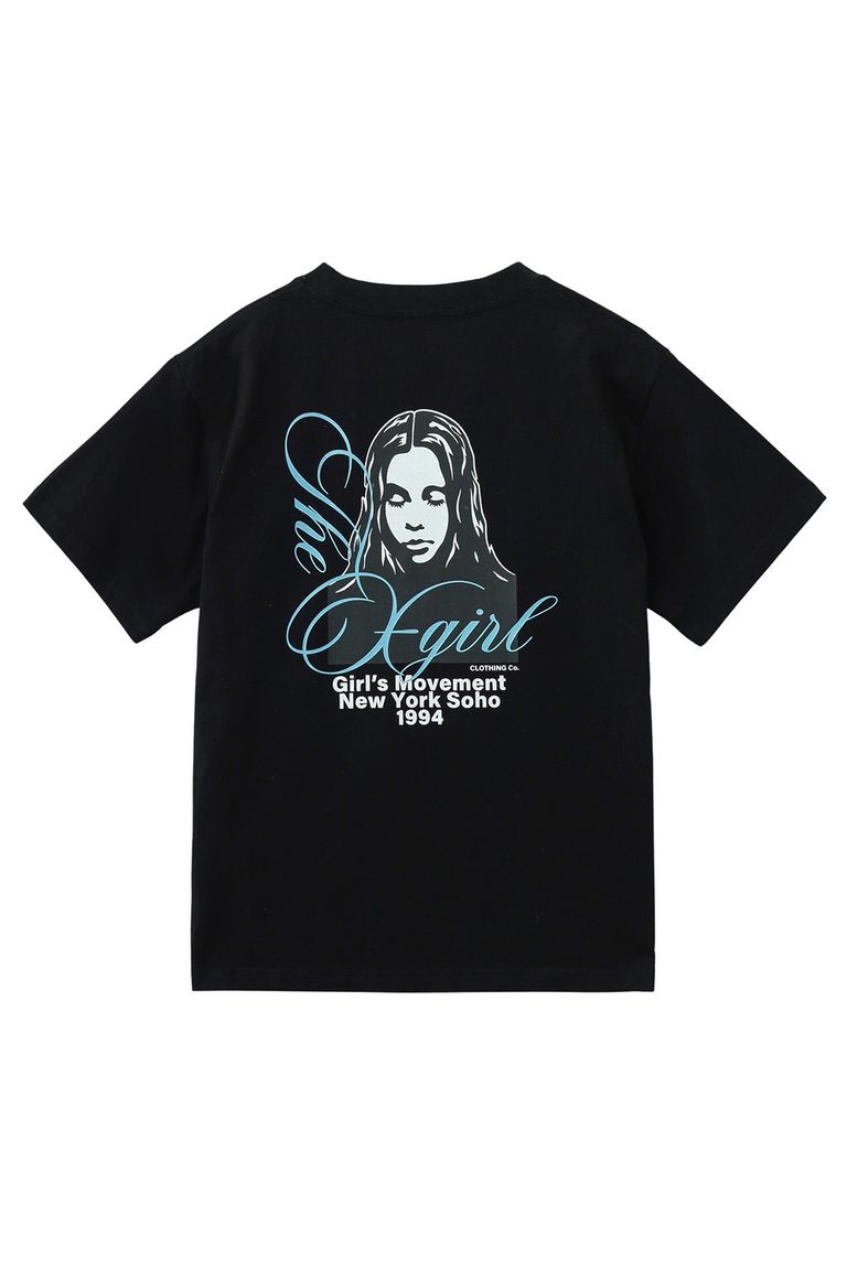 樂天商城 - 送料無料トップス X-girl エックスガール CURSIVE SCRIPT LOGO AND FACE S/S TEE / ブラック 返品交換不可
