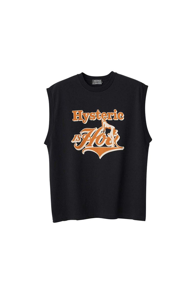 Rakuten - 送料無料 トップス HYSTERIC GLAMOUR ヒステリックグラマーHYSTERIC IS HOT ノースリーブTシャツ / ブラック 返品交換不可