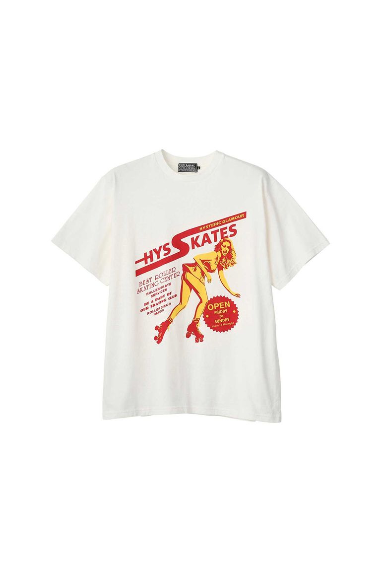 Rakuten - 送料無料 トップス HYSTERIC GLAMOUR ヒステリックグラマー HYS SKATES Tシャツ / ホワイト 返品交換不可