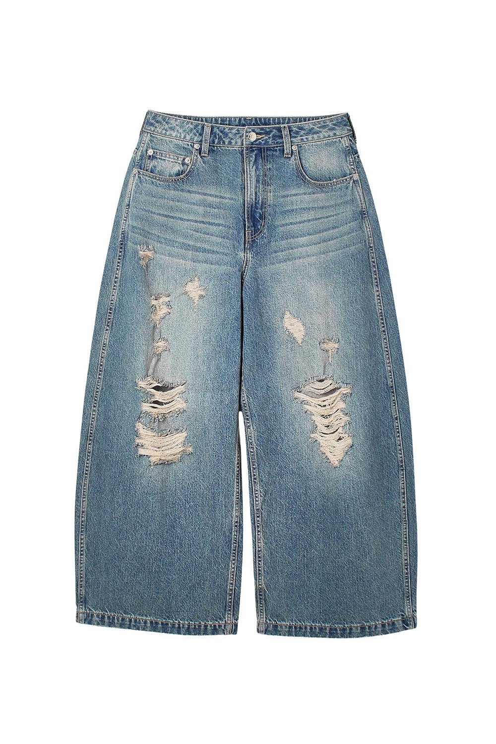 樂天商城 - 送料無料トップス X-girl エックスガール DISTRESSED BAGGY DENIM PANTS / インディゴ