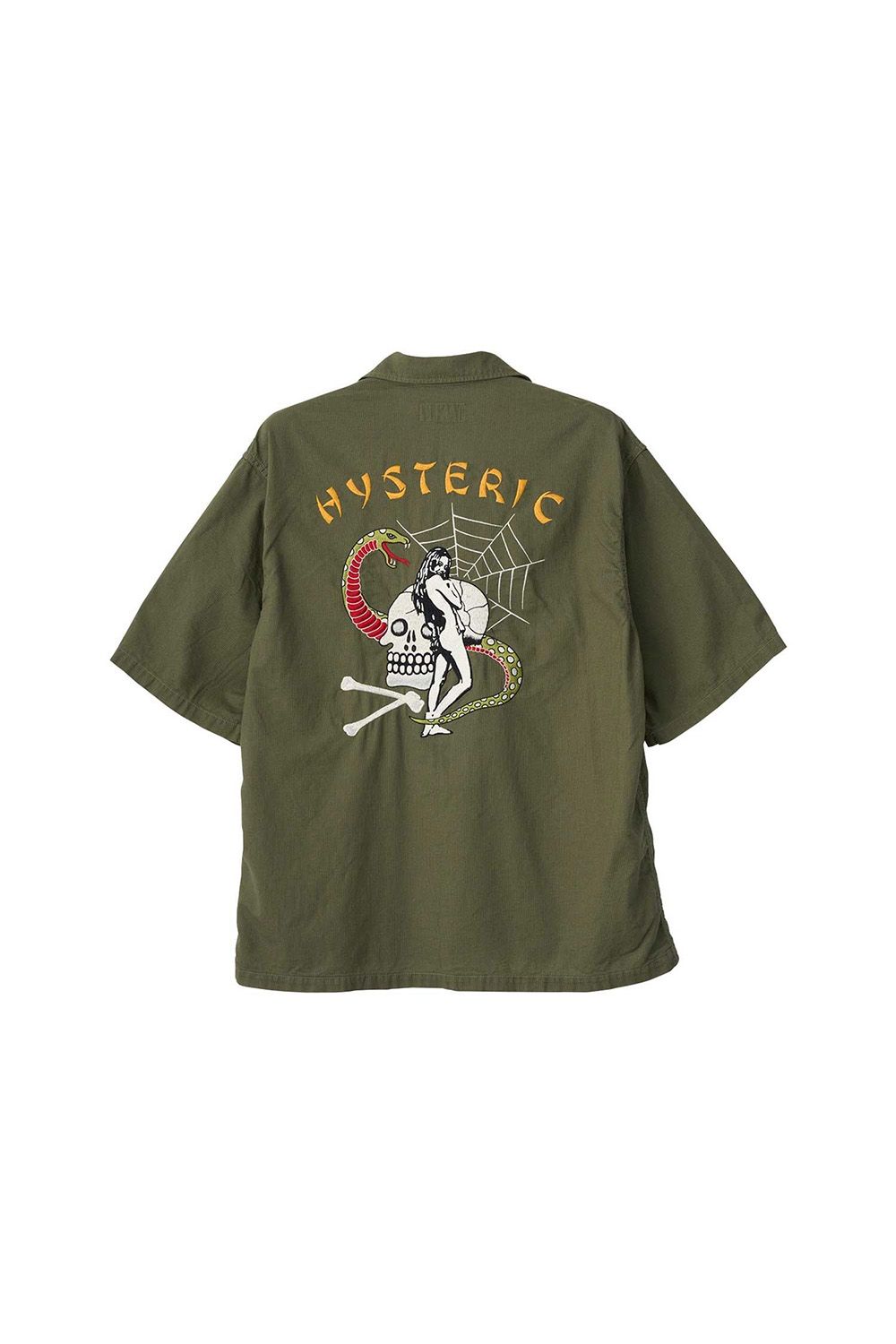 樂天商城 - 【正規店より即日発送、送料無料】 トップス HYSTERIC GLAMOUR ヒステリックグラマー ［ラスト1点 サイズL］SNAKE&SKULL刺繍 ユーティリティシャツ / カーキ