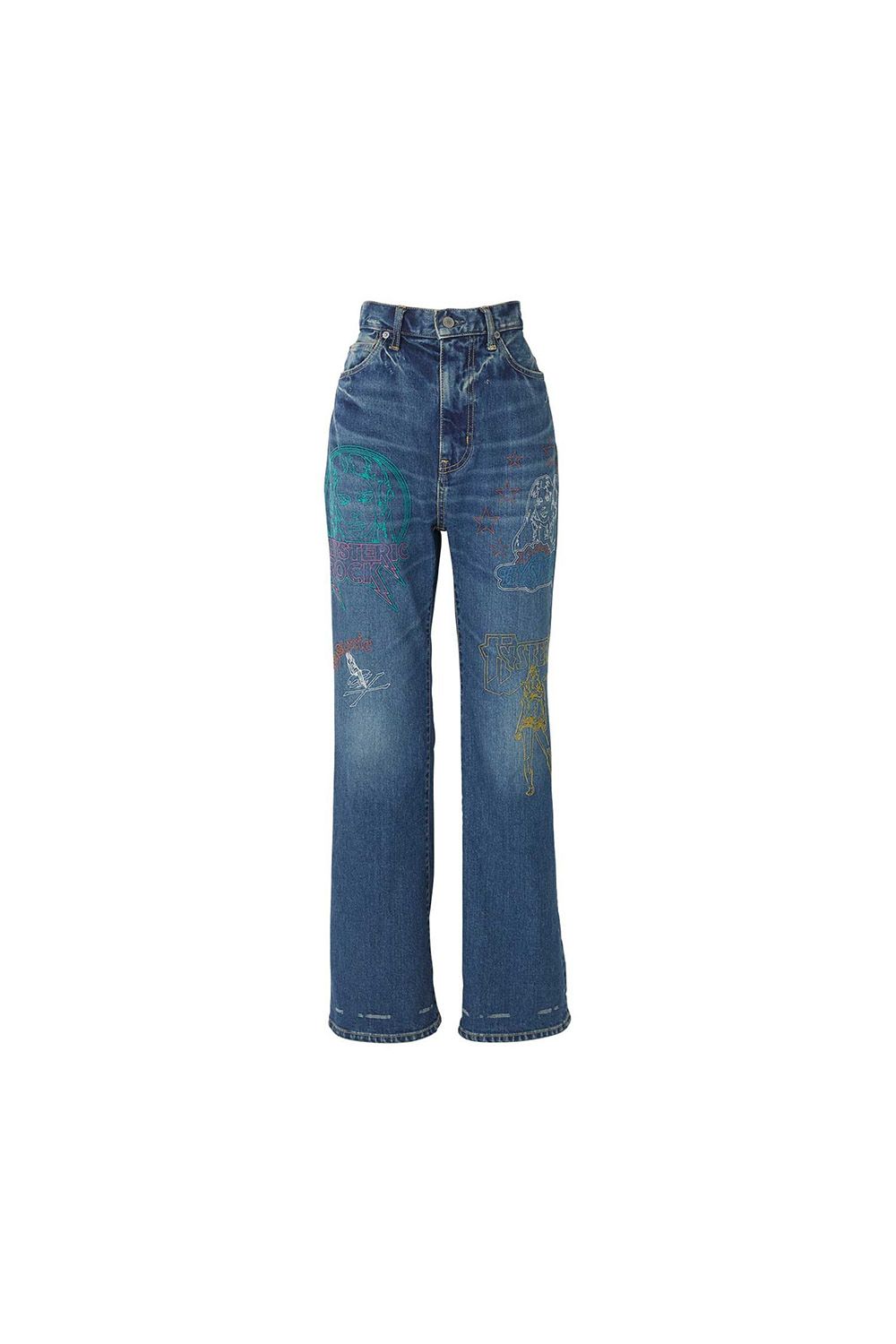 樂天商城 - 【正規店より即日発送、送料無料】 トップス HYSTERIC GLAMOUR ヒステリックグラマー HYSTERIC WOMAN SCRATCHステッチ刺繍 デニムフレアパンツ / ライトインディゴ