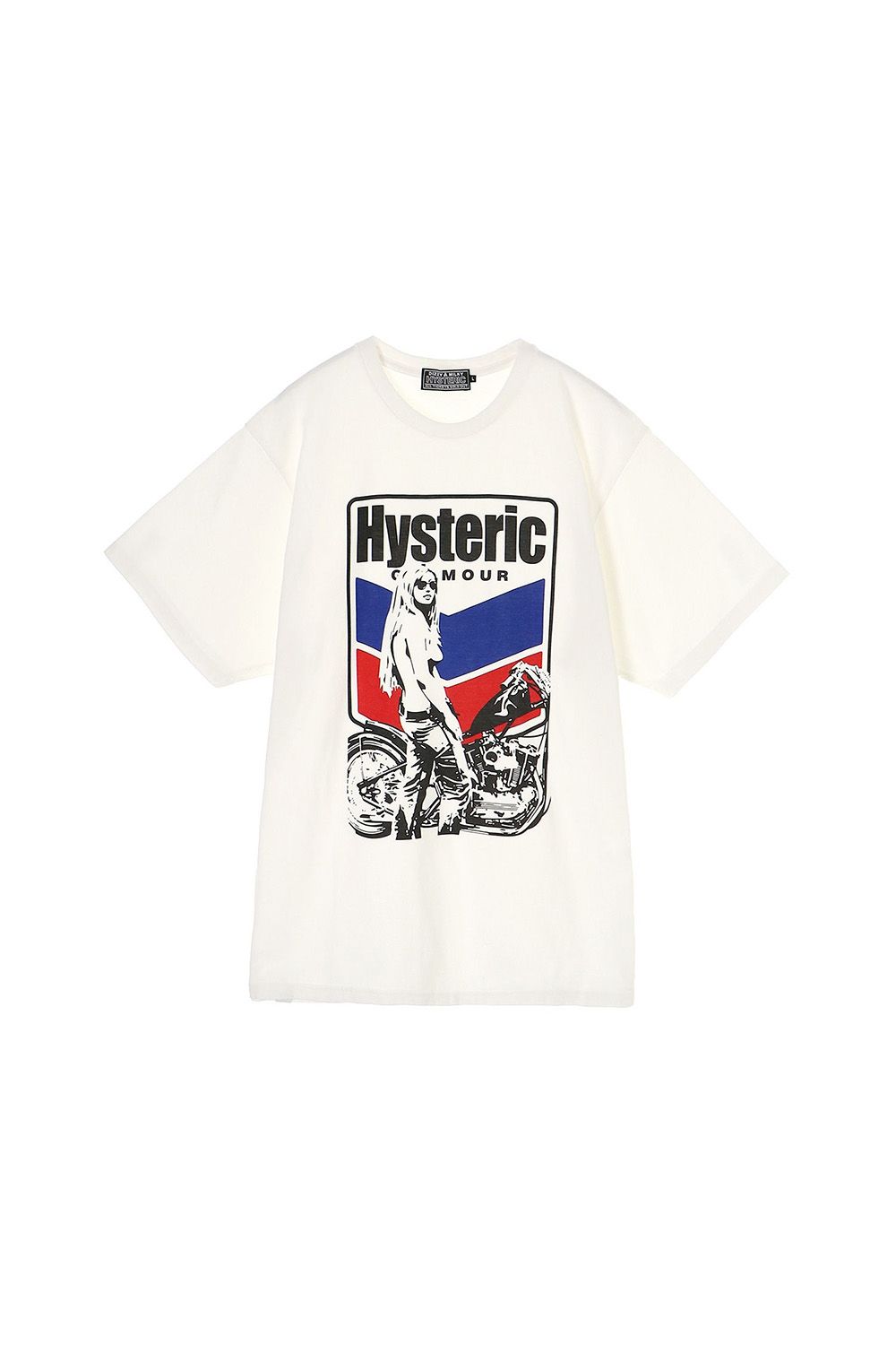 樂天商城 - 【正規店より即日発送、送料無料】 トップス HYSTERIC GLAMOUR ヒステリックグラマー MOTORCYCLE GIRL Tシャツ / ホワイト 返品交換不可