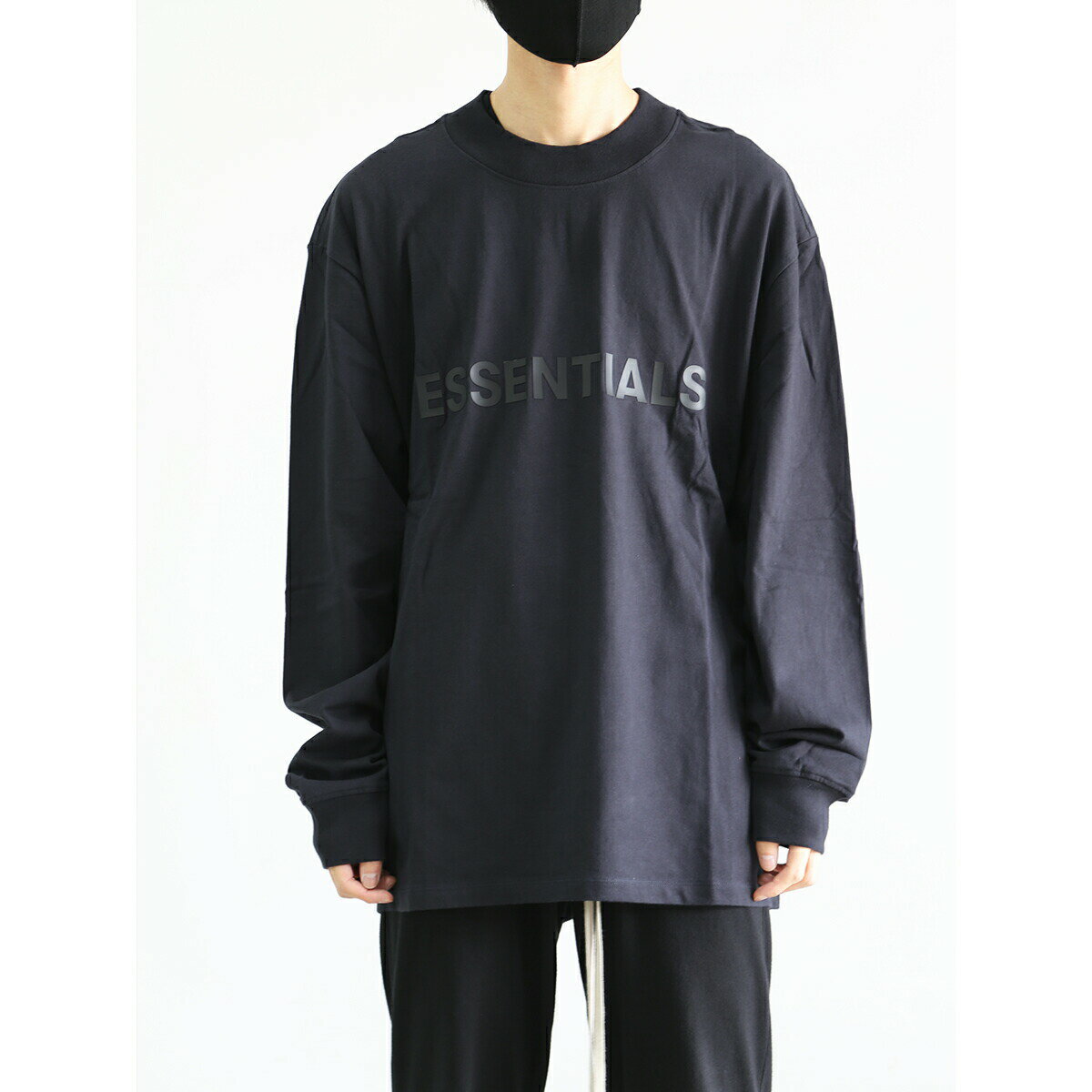 Rakuten - 送料無料 トップス FEAR OF GOD FOG ESSENTIALS フィアオブゴッド エッセンシャルズ SSENSE FRONT LOGO L/S TEE / ダークネイビー 返品交換不可