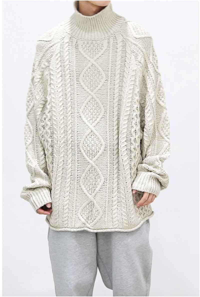 Rakuten - 送料無料 トップス FEAR OF GOD FOG ESSENTIALS フィアオブゴッド エッセンシャルズ CABLE KNIT TURTLENECK / ウィート 返品交換不可