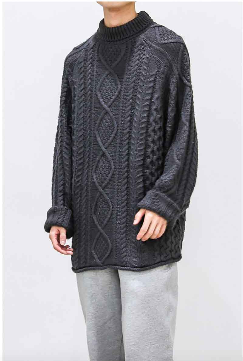 樂天商城 - 送料無料 トップス FEAR OF GOD FOG ESSENTIALS フィアオブゴッド エッセンシャルズ CABLE KNIT TURTLENECK / アイアン 返品交換不可