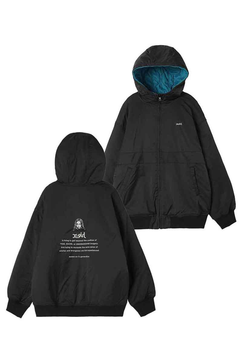 楽天Valuation shareセール商品 30％OFF 送料無料 アウター X-girl エックスガール REVERSIBLE QUILTED JACKET / ブラック 返品交換不可