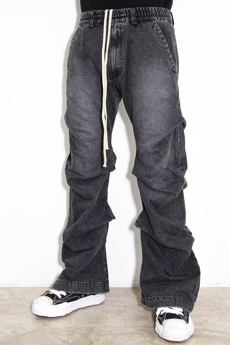 Pants - 送料無料 ボトムス A.F ARTEFACT エーエフ アーティファクト デニムタックスリムバギーパンツ / Denim Tuck Slim Baggy Pants / ブラック / ag-8060