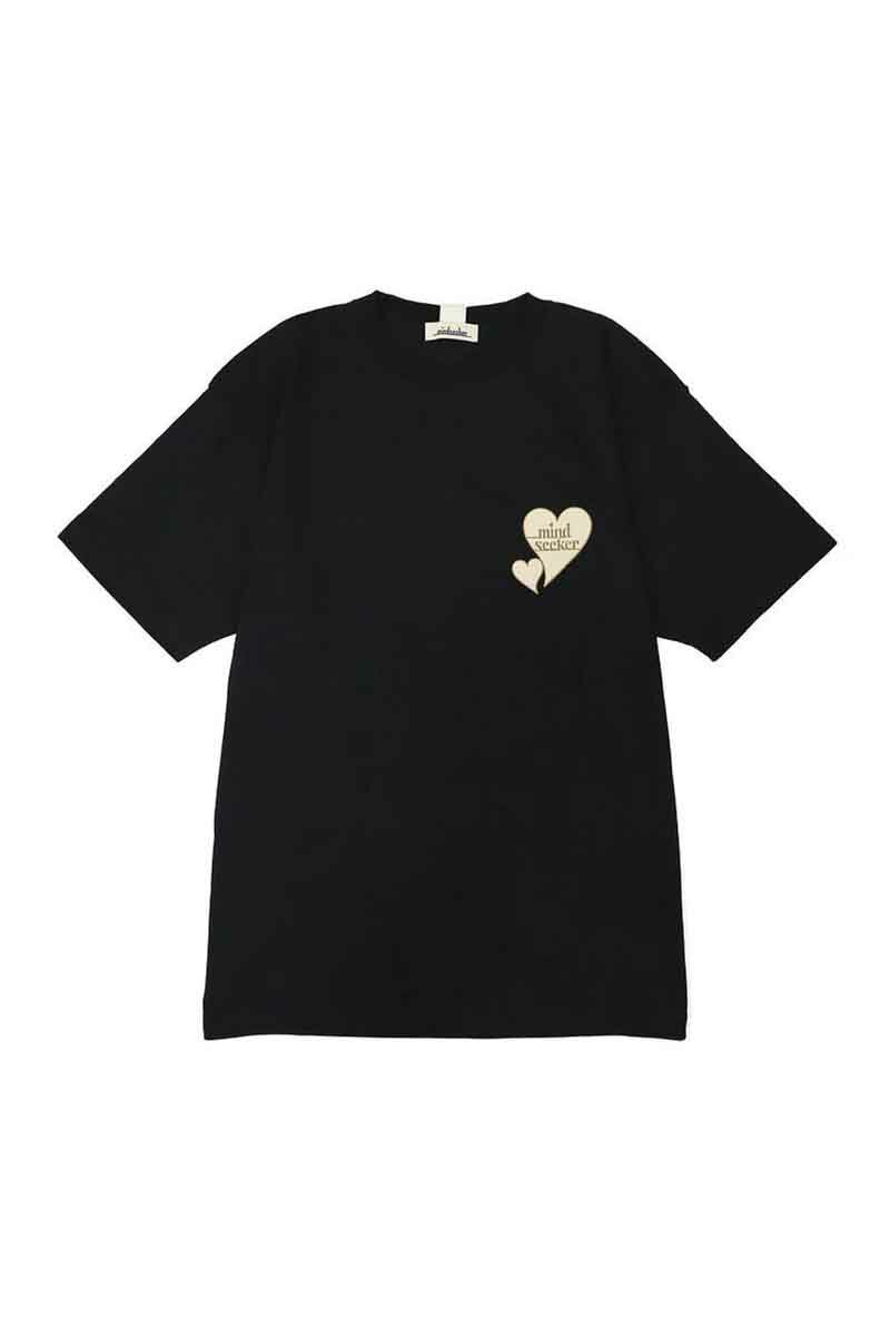 送料無料 トップス mindseeker マインドシーカー WHITE HEART LOGO TEE / ブラック