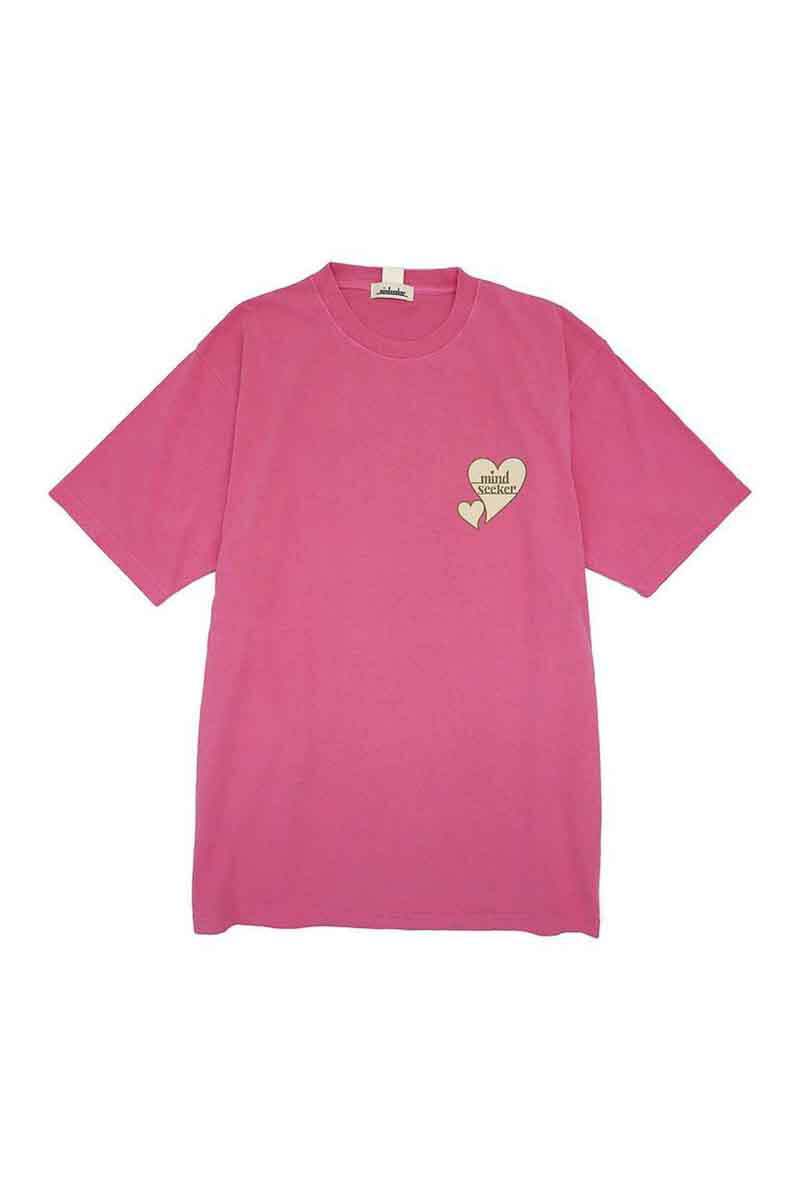 送料無料 トップス mindseeker マインドシーカー WHITE HEART LOGO PIGMENT TEE /ピンク