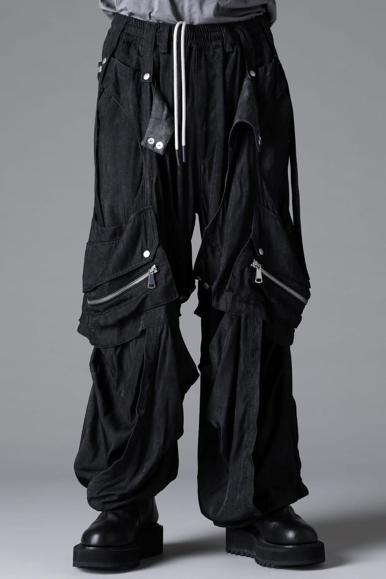 セール商品20%OFF 送料無料 ボトムス A.F ARTEFACT エーエフ アーティファクト PARACHUTE CARGO WIDE / ブラック