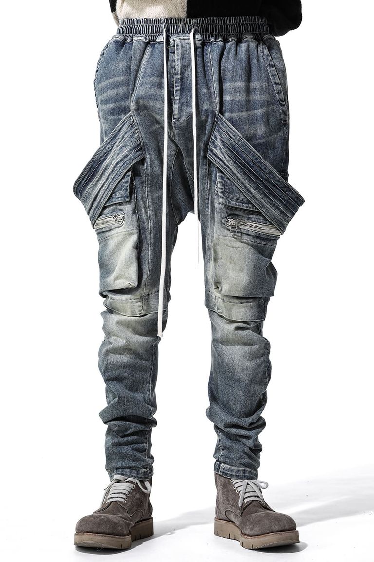 Rakuten - 送料無料 ボトムス A.F ARTEFACT エーエフ アーティファクト サルエルカーゴスキニーデニム / Indigo Denim Cargo Sarouel Skinny / インディゴ / ag-6036-2