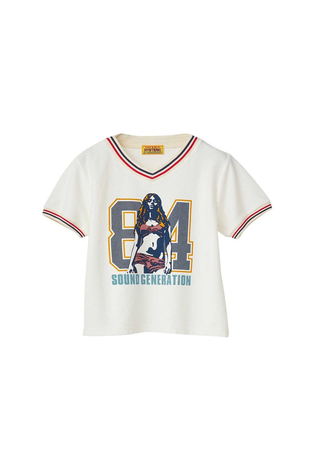 樂天商城 - 送料無料 トップス HYSTERIC GLAMOUR ヒステリックグラマー 84 SOUNDS Tシャツ / ホワイト 返品交換不可