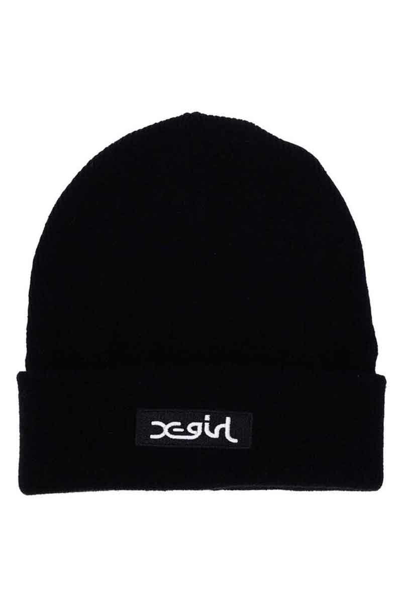 エックスガール ニット帽 レディース 送料無料 帽子 X-girl エックスガール BOX LOGO KNIT CAP / ブラック
