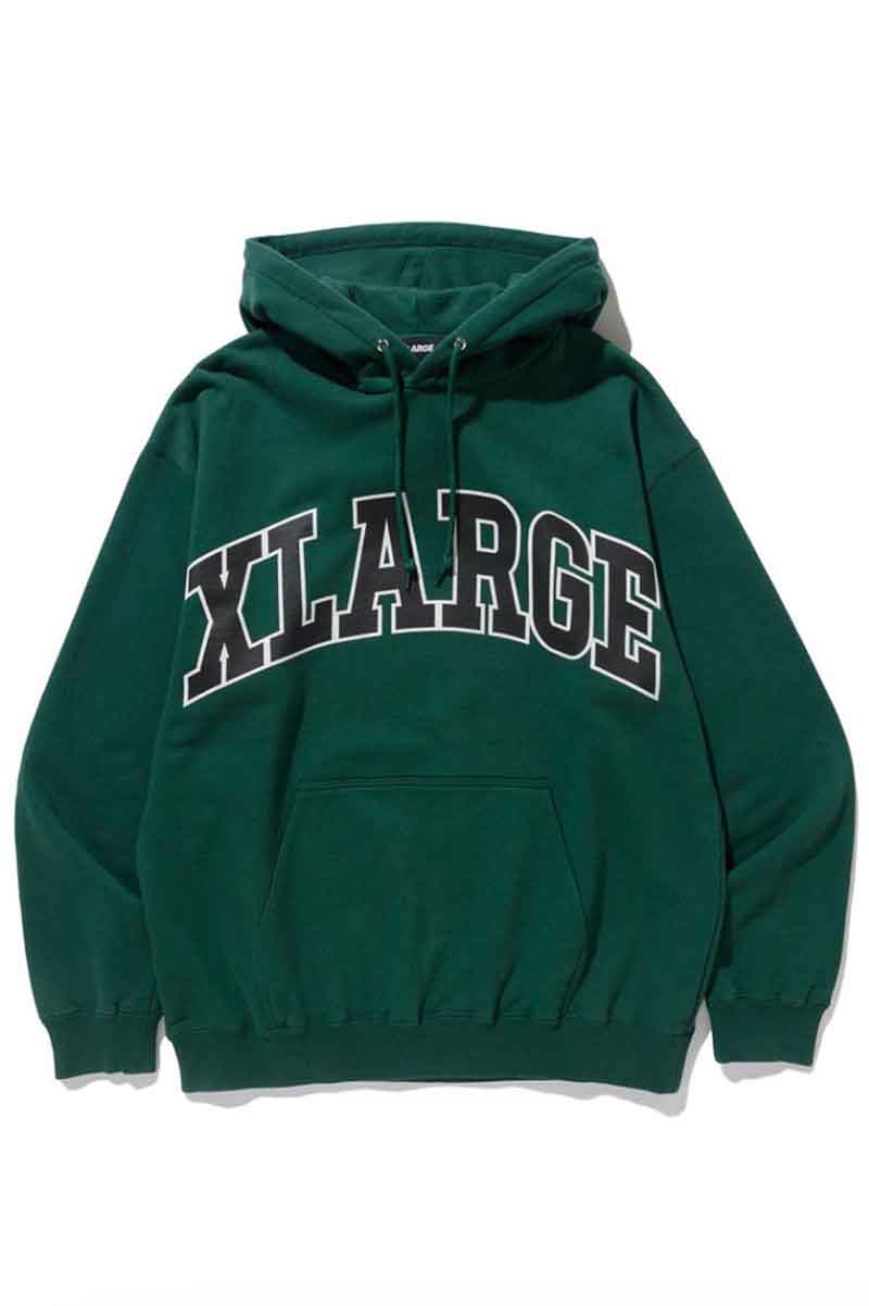 エクストララージ パーカー メンズ セール商品 30%OFF 送料無料 トップス XLARGE エクストララージ ARCH LOGO HOODED SWEAT / グリーン 返品交換不可