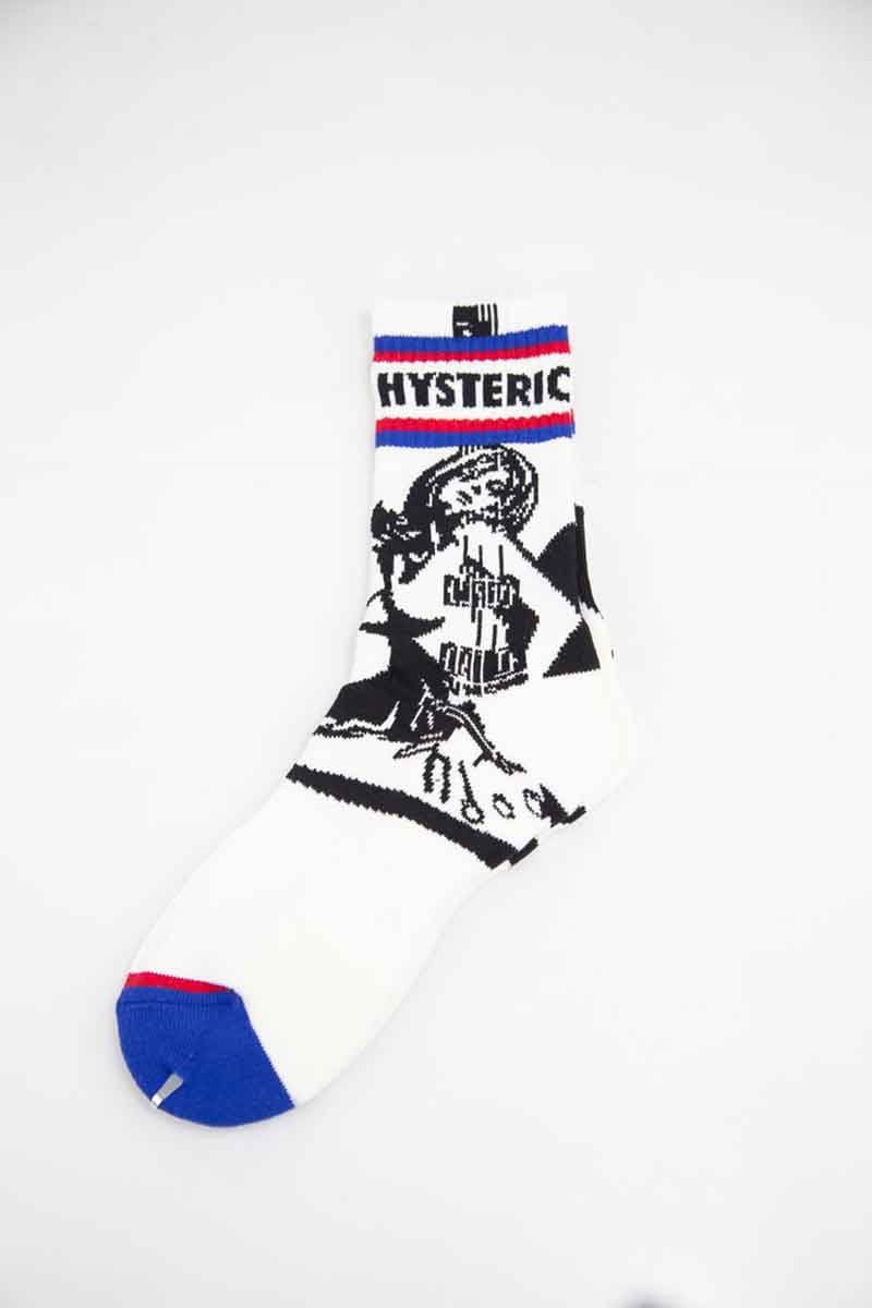 ファッション雑貨 HYSTERIC GLAMOUR ヒステリックグラマー GUITAR GIRL スケーターソックス 返品交換不可