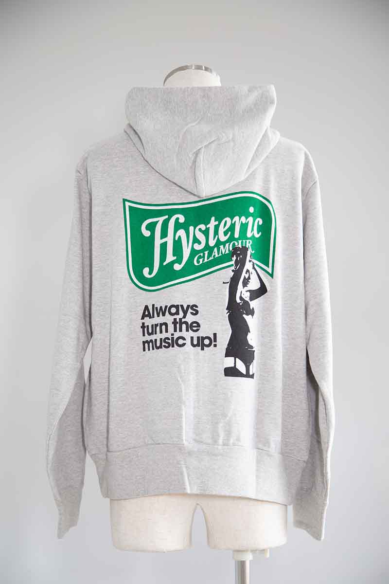 送料無料 トップス HYSTERIC GLAMOUR ヒステリックグラマー MUSIC UP パーカー / トップグレー