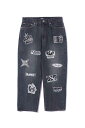  {gX XLARGE GNXg[W PATCHED DENIM PANTS / ubN ԕis