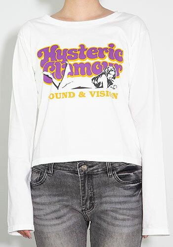 送料無料 トップス HYSTERIC GLAMOUR ヒステリックグラマー SOUND&VISION Tシャツ / ホワイト 返品交換不可