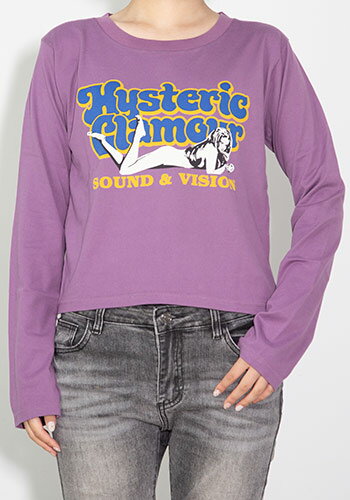 Rakuten - 送料無料 トップス HYSTERIC GLAMOUR ヒステリックグラマー SOUND&VISION Tシャツ / パープル 返品交換不可