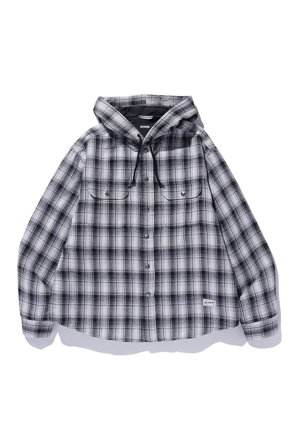 Rakuten - セール商品30%OFF 送料無料 トップス XLARGE エクストララージ HOODED FLANNEL SHIRT / ブラック