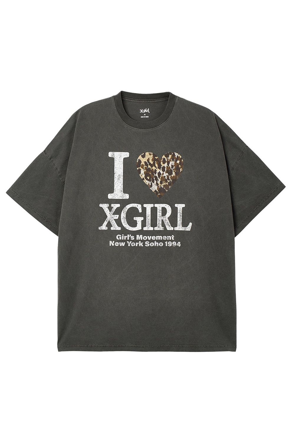 樂天商城 - 送料無料トップス X-girl エックスガールFADED I LOVE X-GIRL S/S BIG TEE DRESS / ブラック 返品交換不可