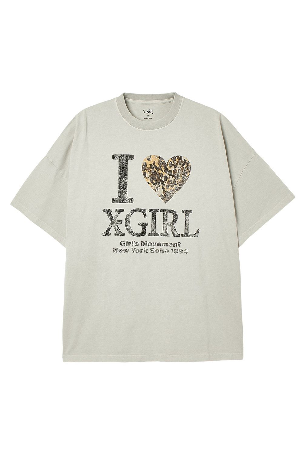 Rakuten - 送料無料トップス X-girl エックスガールFADED I LOVE X-GIRL S/S BIG TEE DRESS / ライトグレー 返品交換不可
