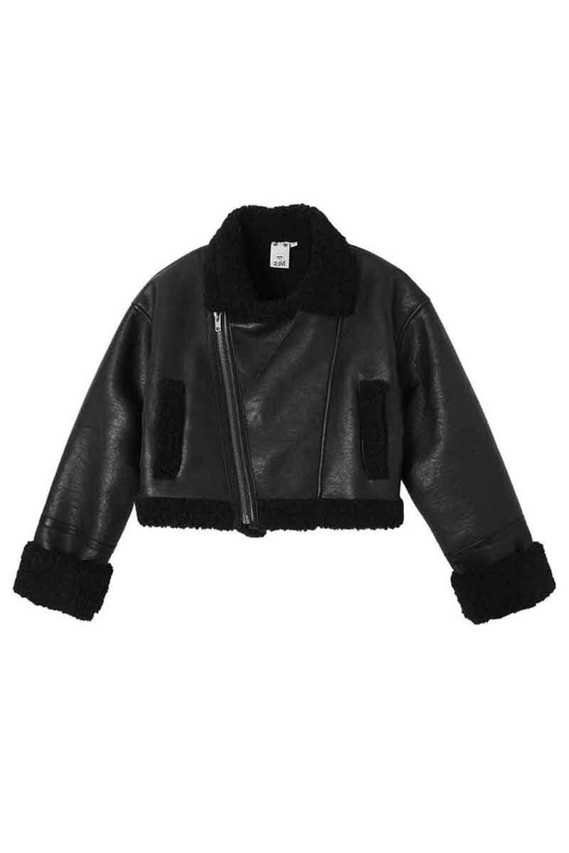 Z[i 30%OFF  AE^[ X-girl GbNXK[ CROPPED FAUX MOUTON RIDER'S JACKET / ubN ԕis