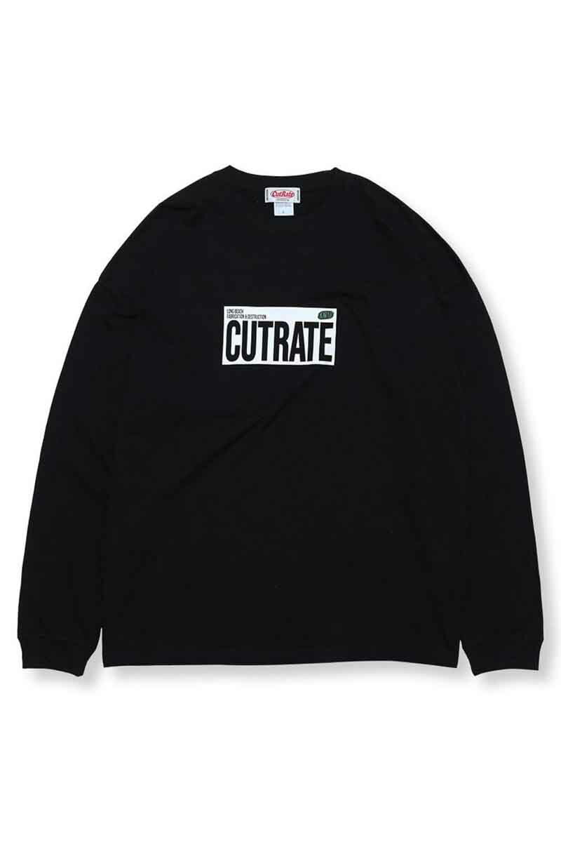 送料無料 トップス CUTRATE カットレイト CUTRATE BOX LOGO L/S TEE / ブラック